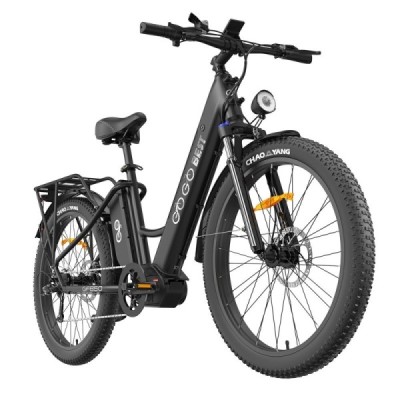 GOGOBEST GF850 Electric Bike 48V 500W Motor 32km/h Max Speed 2*10.4Ah Batteries 130km Range Shimano 7 Speed Gear – Black