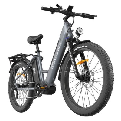 GOGOBEST GF850 Electric Bike 48V 500W Motor 32km/h Max Speed 2*10.4Ah Batteries 130km Range Shimano 7 Speed Gear – Grey