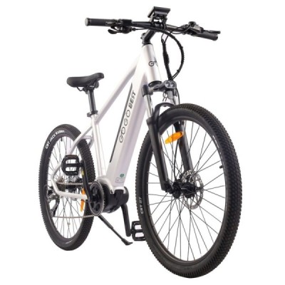 GOGOBEST GM26 Electric Bike 36V 250W Motor 25km/h Max Speed 10Ah Battery 50-60km Range 27.5*2.25” CST Tires – Silver