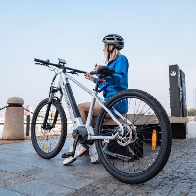 GOGOBEST GM26 Electric Bike 36V 250W Motor 25km/h Max Speed 10Ah Battery 50-60km Range 27.5*2.25” CST Tires – Silver