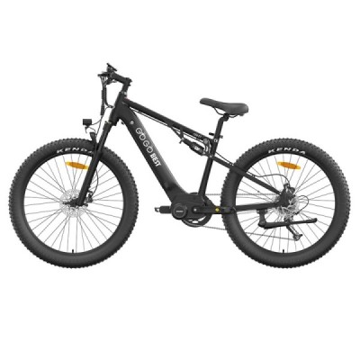 GOGOBEST GM27 Electric Bike 48V 350W Mid Motor 25km/h Max Speed 10Ah Battery 50km Max Range Hydraulic Disc Brake – Black