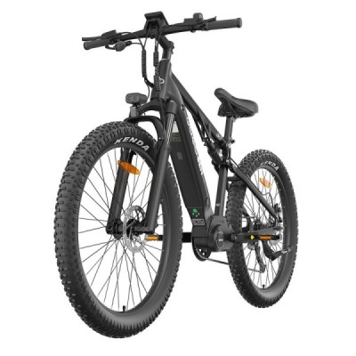 GOGOBEST GM27 Electric Bike 48V 350W Mid Motor 25km/h Max Speed 10Ah Battery 50km Max Range Hydraulic Disc Brake – Black