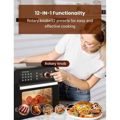 Proscenic T31 1700W Air Fryer Oven  15L Large Capacity  12 Presets  360 Degree Air Circulation  Flipping Reminder