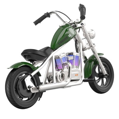 HYPER GOGO Cruiser 12 Plus with App Electric Motorcycle for Kids with App 12'' Pneumatic Tires Bluetooth Speaker Fog