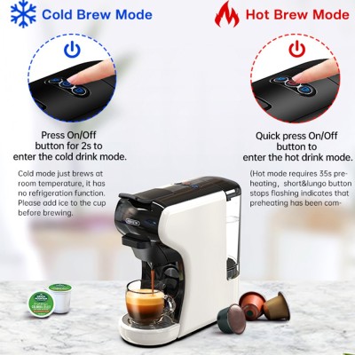 HiBREW H1A 1450W Espresso Coffee Machine  19 Bar Extraction  Hot/Cold 4-in-1 Multiple Capsule Coffee Maker - Black