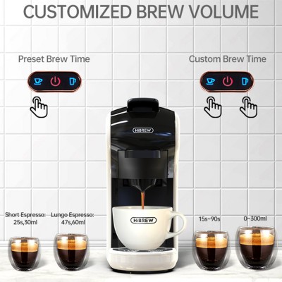 HiBREW H1A 1450W Espresso Coffee Machine  19 Bar Extraction  Hot/Cold 4-in-1 Multiple Capsule Coffee Maker - Black