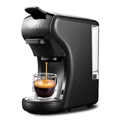 HiBREW H1A 1450W Espresso Coffee Machine  19 Bar Extraction  Hot/Cold 4-in-1 Multiple Capsule Coffee Maker - Black