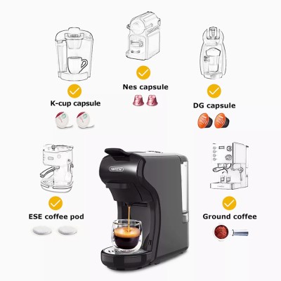 HiBREW H1A 1450W Espresso Coffee Machine  19 Bar Extraction  Hot/Cold 4-in-1 Multiple Capsule Coffee Maker - Black