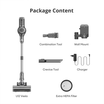 Ultenic U12 Vesla Cordless Vacuum Cleaner  30KPa Suction  450W Motor  1L Dust Box  Up to 45 Mins Runtime