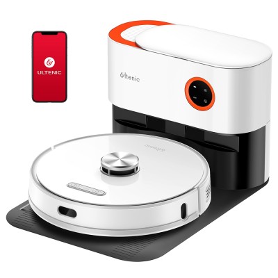 Ultenic T10 Pro Robot Vacuum Cleaner with Self Emptying Station  4000Pa Suction  Dual SpinPower Mopping  3 3L Dustbag