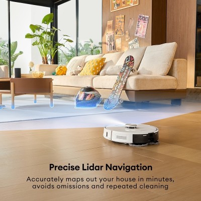 Ultenic T10 Pro Robot Vacuum Cleaner with Self Emptying Station  4000Pa Suction  Dual SpinPower Mopping  3 3L Dustbag