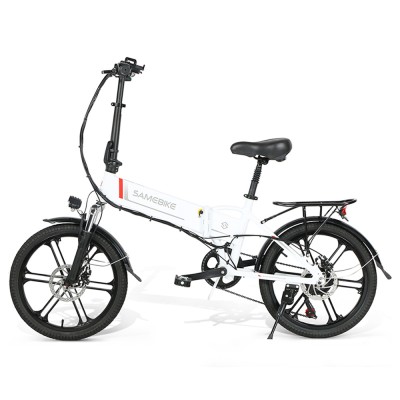 SAMEBIKE 20LVXD30-II Folding Electric Moped Bike  20'' Tire  48V 350W Motor  10Ah Battery 30km/h Max Speed - White