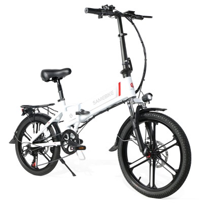 SAMEBIKE 20LVXD30-II Folding Electric Moped Bike  20'' Tire  48V 350W Motor  10Ah Battery 30km/h Max Speed - White