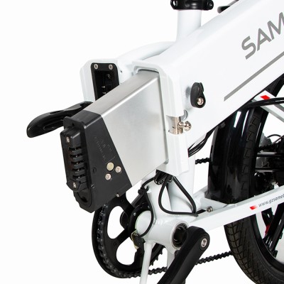 SAMEBIKE 20LVXD30-II Folding Electric Moped Bike  20'' Tire  48V 350W Motor  10Ah Battery 30km/h Max Speed - White