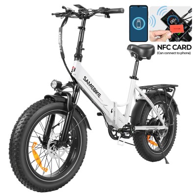 SAMEBIKE LOTDM200-II Folding Electric Bike  750W Motor  48V 13Ah Battery  20*4 Inch Fat Tire  40km/h Max Speed  80km Range  Dua