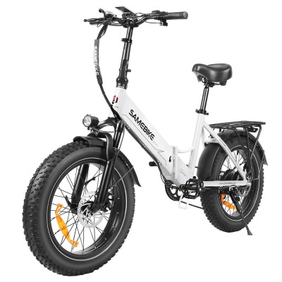 SAMEBIKE LOTDM200-II Folding Electric Bike  750W Motor  48V 13Ah Battery  20*4 Inch Fat Tire  40km/h Max Speed  80km Range  Dua