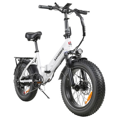 SAMEBIKE LOTDM200-II Folding Electric Bike  750W Motor  48V 13Ah Battery  20*4 Inch Fat Tire  40km/h Max Speed  80km Range  Dua