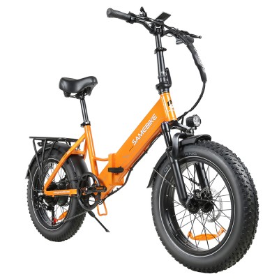 SAMEBIKE LOTDM200-II Folding Electric Bike  750W Motor  48V 13Ah Battery  20*4 Inch Fat Tire  40km/h Max Speed  80km Range  Dua