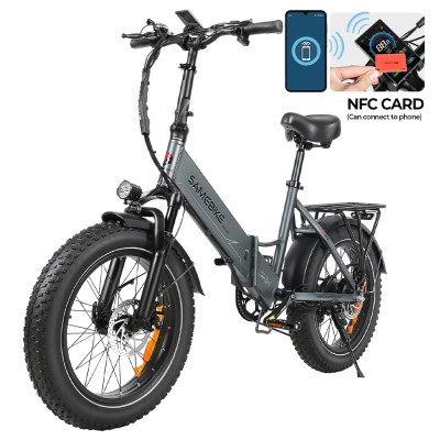 SAMEBIKE LOTDM200-II Folding Electric Bike  750W Motor  48V 13Ah Battery  20*4 Inch Fat Tire  40km/h Max Speed  80km Range  Dua