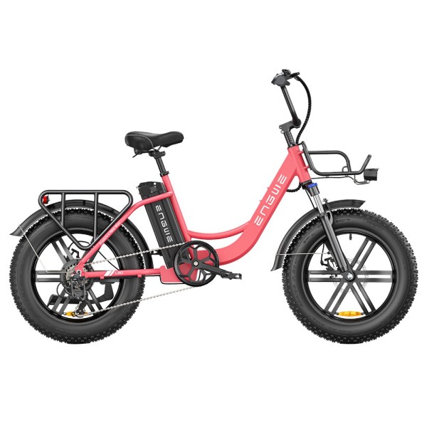 ENGWE L20 Electric Bike 20*4 0 inch Mountain Tire 250W Motor 25km/h Max Speed 48V 13Ah Battery 140km Mileage - Rose Red