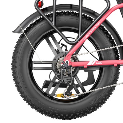 ENGWE L20 Electric Bike 20*4 0 inch Mountain Tire 250W Motor 25km/h Max Speed 48V 13Ah Battery 140km Mileage - Rose Red