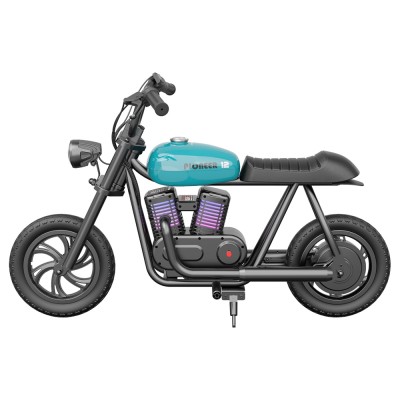 HYPER GOGO Pioneer 12 Plus Electric Chopper Motorcycle for Kids-Blue 24V 5 2Ah 160W with 12'x3' Tires  12KM Top Range