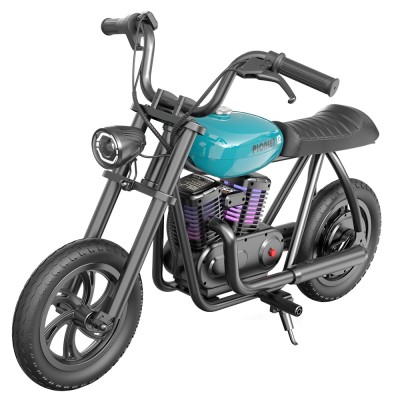 HYPER GOGO Pioneer 12 Plus Electric Chopper Motorcycle for Kids-Blue 24V 5 2Ah 160W with 12'x3' Tires  12KM Top Range