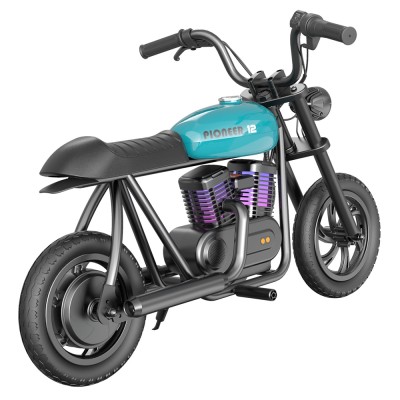 HYPER GOGO Pioneer 12 Plus Electric Chopper Motorcycle for Kids-Blue 24V 5 2Ah 160W with 12'x3' Tires  12KM Top Range