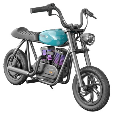 HYPER GOGO Pioneer 12 Plus Electric Chopper Motorcycle for Kids-Blue 24V 5 2Ah 160W with 12'x3' Tires  12KM Top Range