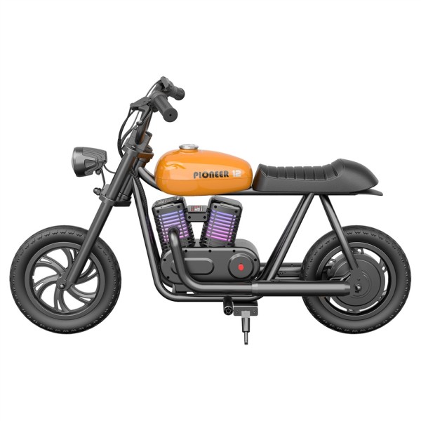 HYPER GOGO Pioneer 12 Plus Electric Chopper Motorcycle for Kids-Orange 24V 5 2Ah 160W with 12'x3' Tires  12KM Top Range