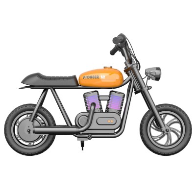 HYPER GOGO Pioneer 12 Plus Electric Chopper Motorcycle for Kids-Orange 24V 5 2Ah 160W with 12'x3' Tires  12KM Top Range