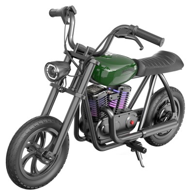 HYPER GOGO Pioneer 12 Plus Electric Chopper Motorcycle for Kids-Green 24V 5 2Ah 160W with 12'x3' Tires  12KM Top Range