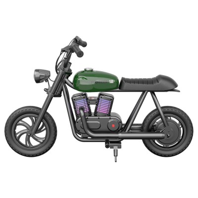 HYPER GOGO Pioneer 12 Plus Electric Chopper Motorcycle for Kids-Green 24V 5 2Ah 160W with 12'x3' Tires  12KM Top Range