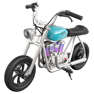 HYPER GOGO Pioneer 12 Plus with App Electric Motorcycle for Kids 12'' Pneumatic Tires Bluetooth Speaker  Blue EU