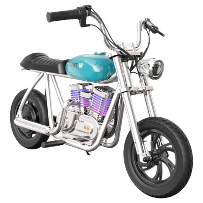 HYPER GOGO Pioneer 12 Plus with App Electric Motorcycle for Kids 12'' Pneumatic Tires Bluetooth Speaker  Blue EU