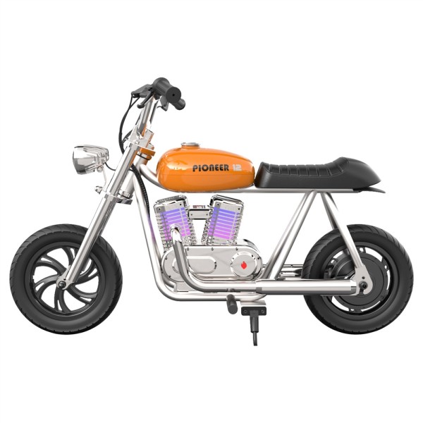 HYPER GOGO Pioneer 12 Plus with App Electric Motorcycle for Kids 12'' Pneumatic Tires Bluetooth Speaker  Orange EU