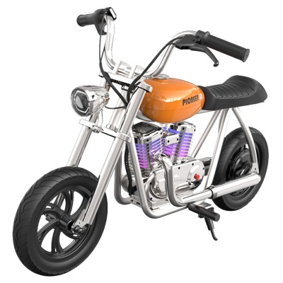 HYPER GOGO Pioneer 12 Plus with App Electric Motorcycle for Kids 12'' Pneumatic Tires Bluetooth Speaker  Orange EU