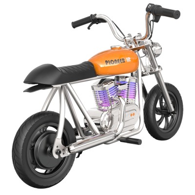 HYPER GOGO Pioneer 12 Plus with App Electric Motorcycle for Kids 12'' Pneumatic Tires Bluetooth Speaker  Orange EU