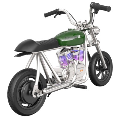 HYPER GOGO Pioneer 12 Plus with App Electric Motorcycle for Kids 12'' Pneumatic Tires Bluetooth Speaker Green EU