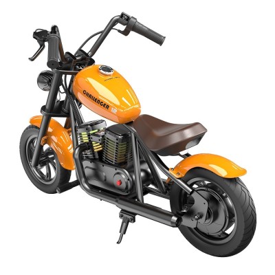 HYPER GOGO Challenger 12 Plus Electric Motorcycle for Kids 12'' Pneumatic Tires with Bluetooth Speaker Simulated Fog