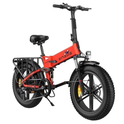 ENGWE X 250W Motor Folding Electric Bike 20*4.0 Fat Tire 13Ah Battery 25km/h Max Speed 100km Range – Red