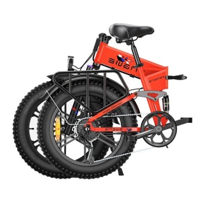 ENGWE X 250W Motor Folding Electric Bike 20*4.0 Fat Tire 13Ah Battery 25km/h Max Speed 100km Range – Red